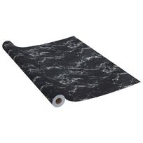 vidaXL Lipni plėvelė baldams, juoda, 500x90cm, PVC, akmens imitacija