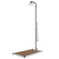 vidaXL Sodo dušas su rudu pagrindu, 230cm, nerūdijantis plienas