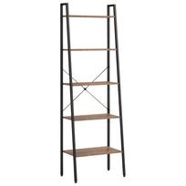 vidaXL Pastatoma lentyna, 5 aukštų, tamsiai ruda/juoda, 56x35x174cm