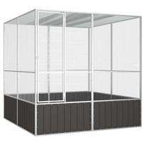 vidaXL Paukščių narvas, antracito, 213,5x217,5x211,5cm, plienas