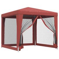 vidaXL Proginė palapinė su 4 sienomis, raudona, 2,5x2,5m, HDPE