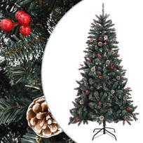 vidaXL Dirbtinė Kalėdų eglutė su stovu, žalios spalvos, 180cm, PVC
