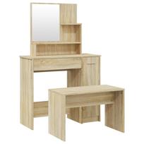 vidaXL Kosmetinio staliuko komplektas, ąžuolo spalvos, 86,5x35x136cm