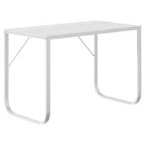 vidaXL Kompiuterio stalas, baltos spalvos, 110x60x73cm, MDP