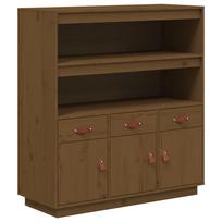 vidaXL Komoda, medaus ruda, 100x40x108,5cm, pušies medienos masyvas