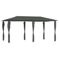 vidaXL Pavėsinė su stulpų uždangalais antracito 2,98x5,3x2,59m 160g/m²