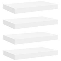 vidaXL Pakabinamos sieninės lentynos, 4vnt., baltos, 40x23,5x3,8cm, MDF