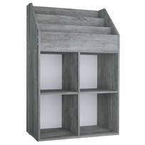 vidaXL Vaikiška lentyna žurnalams, betono pilka, 71x30x114cm, mediena