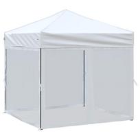vidaXL Proginė palapinė su šoninėmis sienomis, balta, 2x2m
