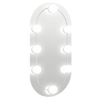vidaXL Veidrodis su LED lemputėmis, 40x20cm, stiklas, ovalo formos