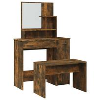 vidaXL Kosmetinio staliuko komplektas, dūminio ąžuolo, 86,5x35x136cm