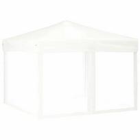 vidaXL Proginė palapinė su šoninėmis sienomis, balta, 3x3m