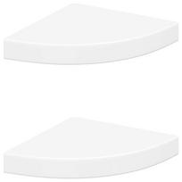 vidaXL Pakabinamos kampinės lentynos, 2vnt., baltos, 25x25x3,8cm, MDF