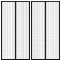 vidaXL Tinkleliai nuo vabzdžių durims, 2vnt., juodi, 220x100cm