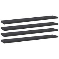vidaXL Knygų lentynos plokštės, 4vnt., pilkos, 60x10x1,5cm, MDP