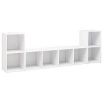 vidaXL Televizoriaus spintelės, 4vnt., baltos, 72x35x36,5cm, mediena
