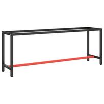 vidaXL Darbastalio rėmas, juodas ir raudonas, 210x50x79cm, metalas