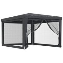 vidaXL Proginė palapinė su 4 sienomis, antracito, 3x4m, HDPE