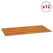 vidaXL Stogo plokštės, 12vnt., rūdžių spalvos, 80x44cm, Corten plienas