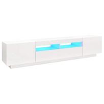 vidaXL Televizoriaus spintelė su LED apšvietimu, balta, 200x35x40cm
