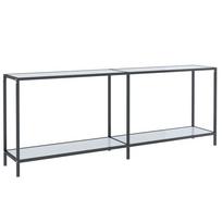 vidaXL Konsolinis staliukas, baltas, 200x35x75,5cm, grūdintas stiklas