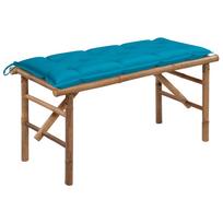 vidaXL Sulankstomas sodo suoliukas su pagalvėle, 118cm, bambukas