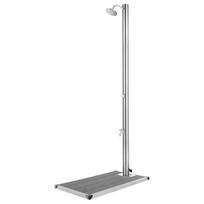 vidaXL Sodo dušas su pilku pagrindu, 220cm, nerūdijantis plienas