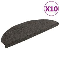 vidaXL Laiptų kilimėliai, lipnūs, 10 vnt., 65x21x4 cm, antracito spalvos, pusapvaliai, dideli