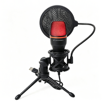 Wozinsky Studio Gaming USB Computer Microphone with RGB Stand – juodos spalvos