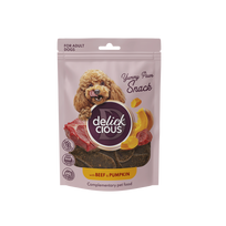 DELICKCIOUS™ oru džiovinti užkandžiai šunims su jautiena ir moliūgais, 80 g