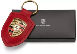 "Porsche" odinis raktų pakabukas su herbu Raudonas raktų pakabukas Grandinėlė Žiedas Originalus WAP0500920E