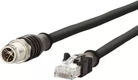 METZ CONNECT M12 jungiamasis kabelis juodas 4 kontaktų X-koduotas 2m - Tinklo - 2 m
