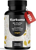 Bloom Naturals didelė dozė ciberžolės maisto papildų su kurkuminu ir piperinu 700mg, 400 kapsulių