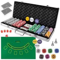 Pokerio Žetonų Rinkinys Texas Hold'em + 2 Kortų Kaladės