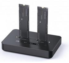 Gembird Desktop dual drive USB Type-C M.2 NVME (and SATA) SSD docking station, Black | DD2-U3M2