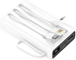 Setty išorinė baterija 20000 mAh su laidais SPB-LC-220 balta