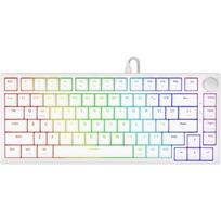 Savio ASTRAL WHITE JADE žaidimų klaviatūra, USB, QWERTY US Int., 82 klavišai, 75%, RGB, PBT, magnetiniai jungikliai