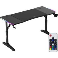 Huzaro Hero 3.6 RGB Black žaidimų stalas, HZ-HERO 3.6 RGB BLACK, 140x60cm, 56-79cm, RGB, plienas, miltelinis dažymas