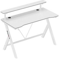 Huzaro Hero 1.9 White žaidimų stalas, HZ-HERO 1.9 WHITE, 120x56x73 cm, 75 kg, plienas, MDF, kabelių valdymas, lentyna