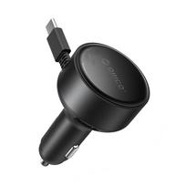 Automobilinis įkroviklis Orico FC-60-2C 60W ze zwijanym kablem USB-C 65 cm – juodos spalvos