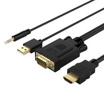 Orico XD-VATH VGA and mini jack 3.5 mm to HDMI Full HD 60 Hz cable with USB power 5 m – black