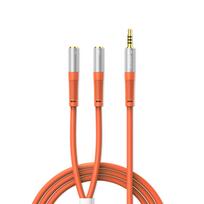 Orico AX2-10 audio cable 3.5mm minijack splitter for headphones and microphone 1m cable – orange