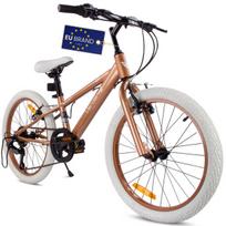 Vaikiškas dviratis 20 colių berniukui arba mergaitei, 6 pavaros, plačios padangos, Shimano Verdant Rowan Cappuccino