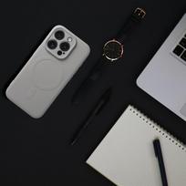 SILIKONINIS MAG COVER dėklas suderinamas su MagSafe SAMSUNG A37 pilkas titanas