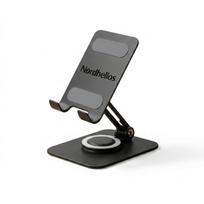 Telefono laikiklis 360° reguliuojamas sulankstomas telefono ir planšetinio kompiuterio laikiklis su segtuku, juodas, Nordhelios