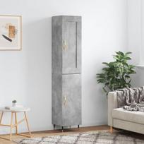vidaXL Komoda, betono pilkos spalvos, 34,5x34x180cm, apdirbta mediena, Pilka