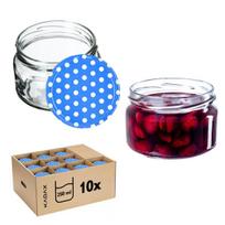 KADAX Denia konservavimo stiklainiai 250ml 10vnt 82mm + dangtelis "Blue peas"