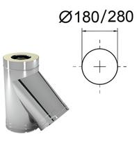 Izoliuotas 45° trišakis su adapteriu. D-180/280 mm.