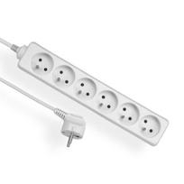 6 lizdų ilginys su įžeminimu, baltas, 3 m, OMY 3x1, Elgotech EPS-603