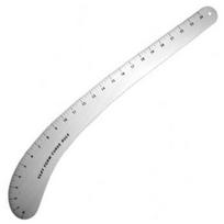 Lenkta metalinė siuvėjų liniuotė CRL-060, 60 cm